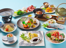 日式宴席套餐奢侈地享受肉和鱼的双重主打日式宴席专用休息室的特别住宿附2餐